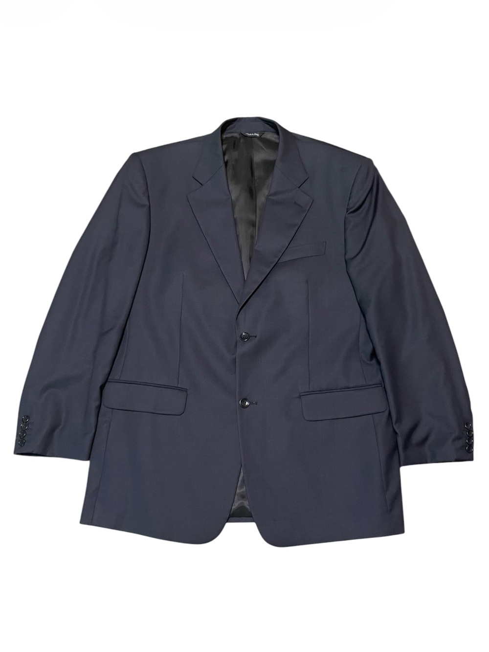 Men's Gianni Manzoni Wool Blazer Sport Coat Suit Jacket Navy Blue 43L Italy